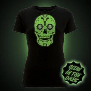 Variation #562 of Glow in the dark Sugar Skull women’s t-shirt