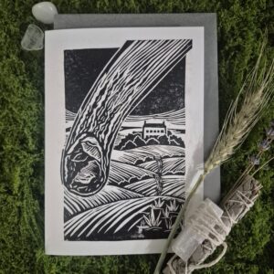 Linocut Card - Wold Newton Meteorite