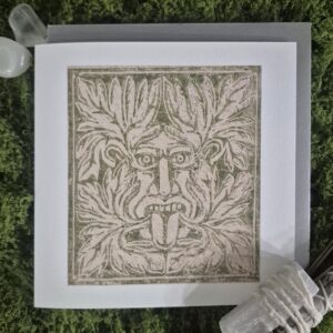 Linocut Card - Green Man of Bridlington Priory