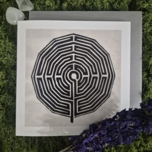 Linocut Card - Labyrinth Of Holderness