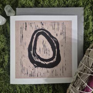 Linocut Card - Hagstone Washed Ashore At Mappleton