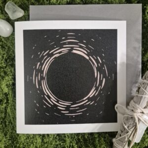 Linocut Card - New Moon