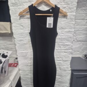 Women's Racer Black Midi Dress