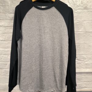 Long sleeve baseball Tee, Grey/Blk