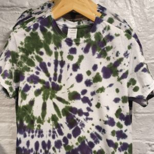Tie Dye, Green, Purple and White