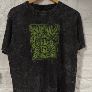 Green man, Distressed Black T-shirt